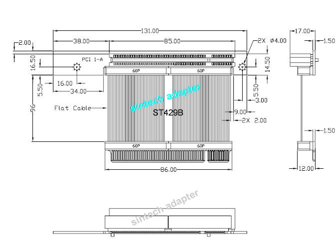 PCI riser card with flexible cable